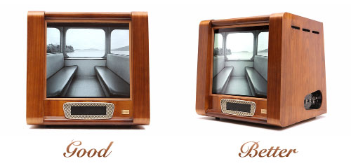 Television product at different angles